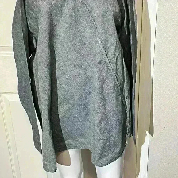 FLAX By Jeanne Engelhart Linen V Neck Lagen Tunic Shirt Top Womens Size Large - Picture 5 of 7